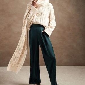 BR wide leg satin pants